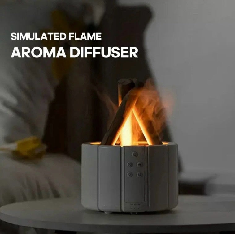 Diffuseur d'Arome avec Flamme Simulée - Humidificateur d'Air 280ml avec Lumière LED