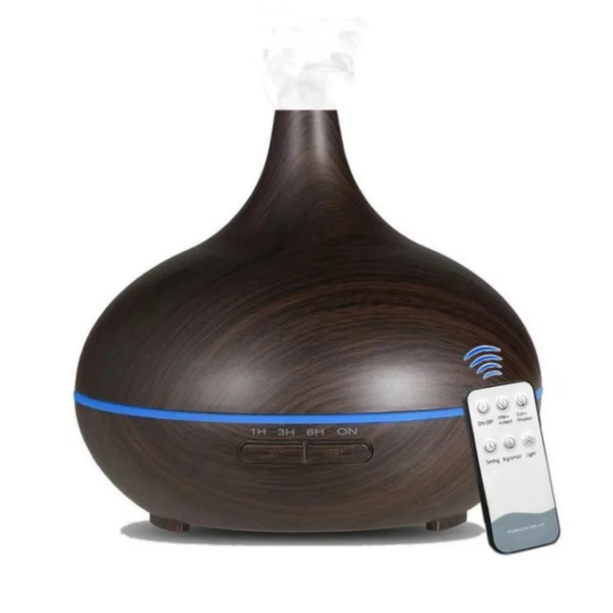 Diffuseur d'Huiles Essentielles 500ml avec Télécommande et Lumières Colorées – Humidificateur en Bois