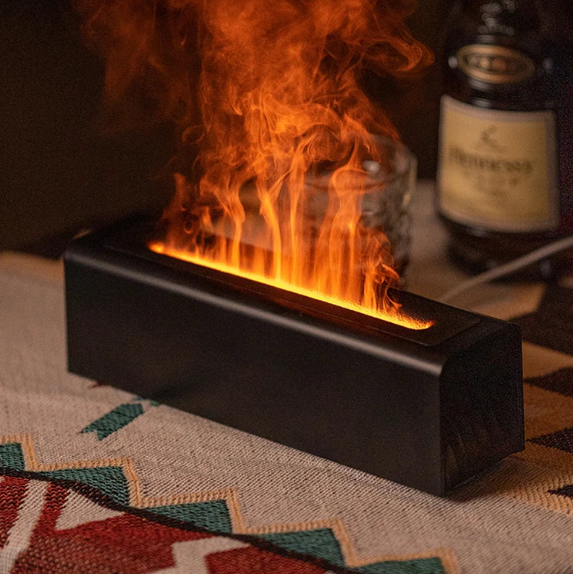 Diffuseur d'Huiles Essentielles avec Humidificateur et Lumière RGB – Effet Flamme Élégant