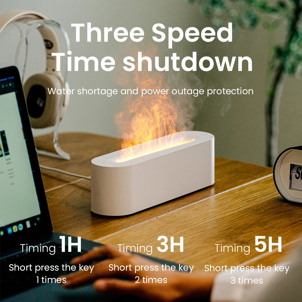 Essential Oil Diffuser with Humidifier and RGB Light – Elegant Flame Effect