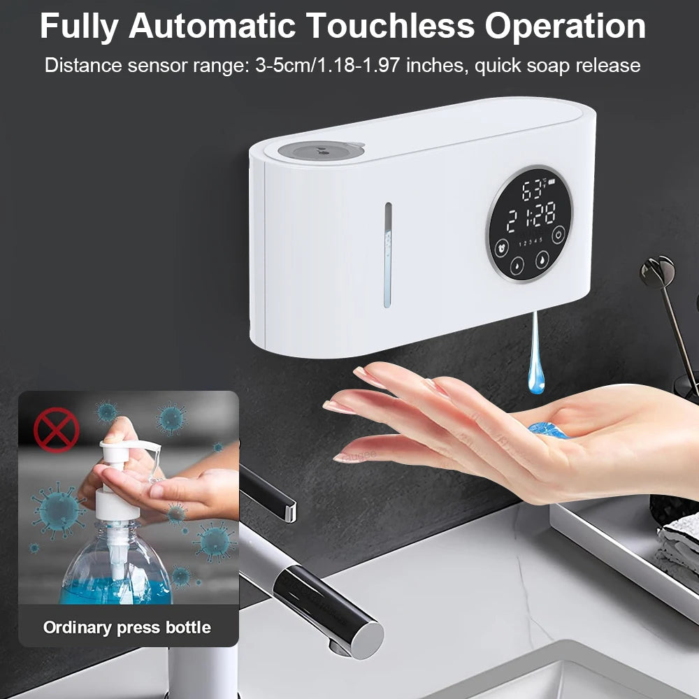 Distributeur de Savon Automatique Sans Contact 500ml avec Écran LED