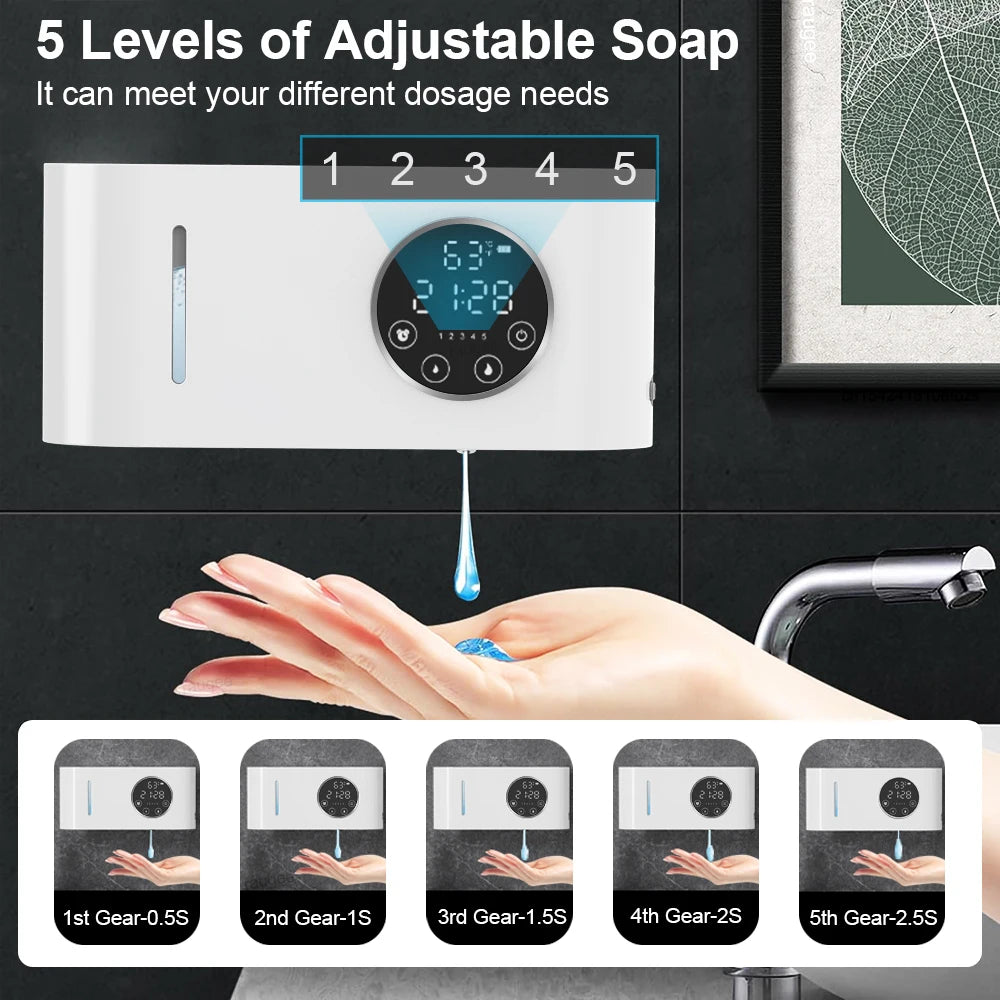 Distributeur de Savon Automatique Sans Contact 500ml avec Écran LED