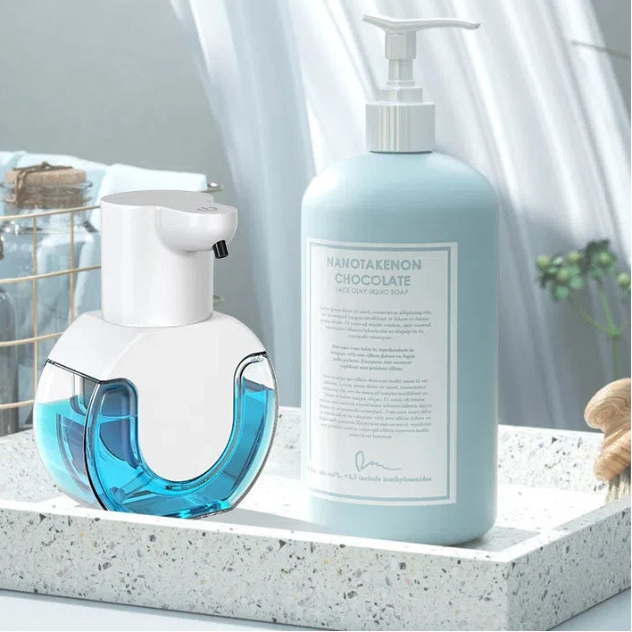 Distributeur de savon intelligent 420 ml avec capteur de mouvement – Dispositif mural à mousse liquide, design élégant et pratique