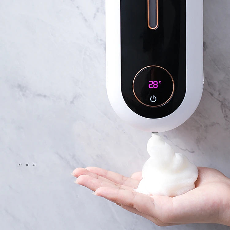 Distributeur de Savon Mousse Automatique 450ML – Sans Contact, Monté au Mur pour Cuisine et Salle de Bain