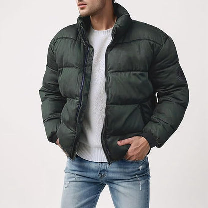 Insulating Down Jacket for Men - Hip Cut, Durable Polyester, Ideal for Winter