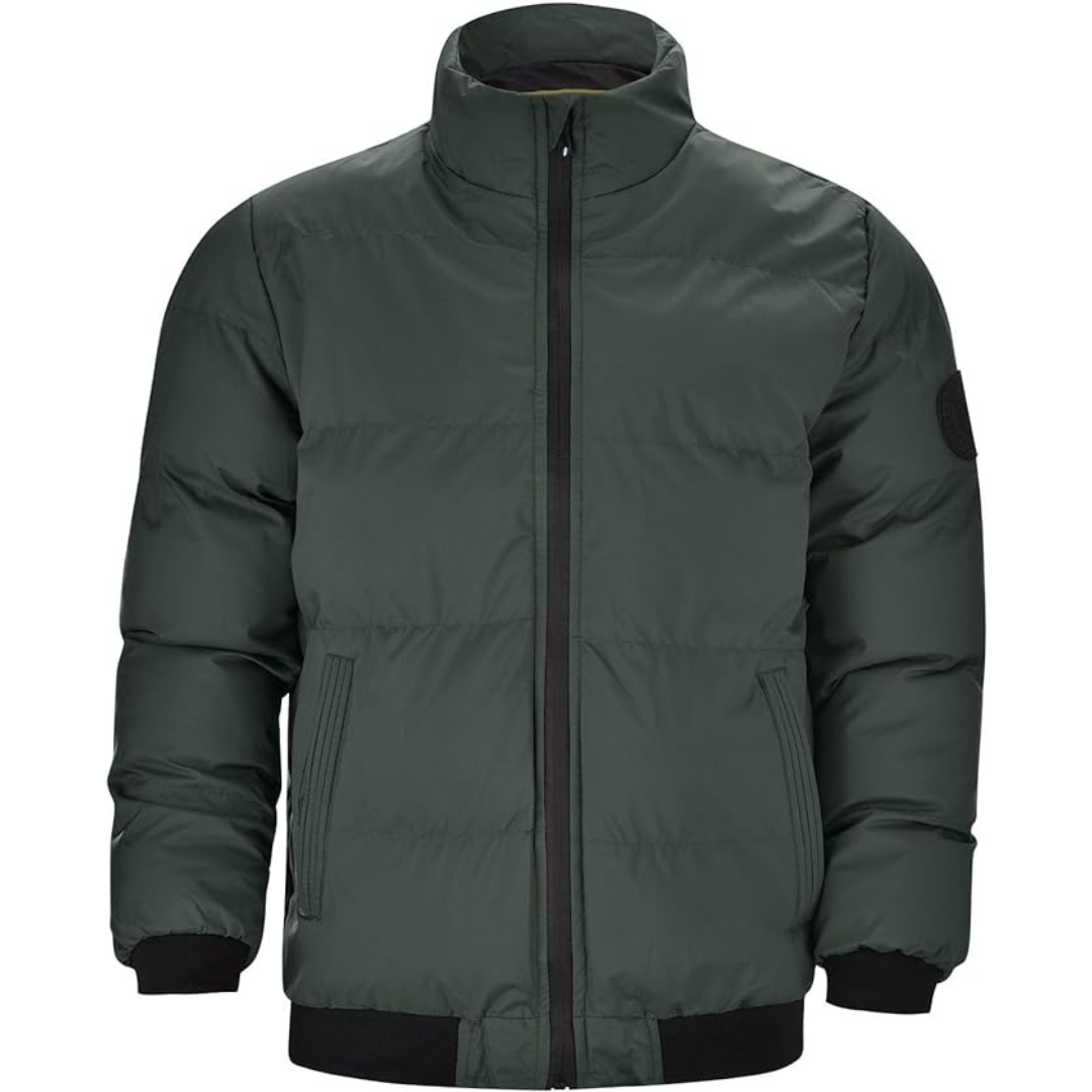 Insulating Down Jacket for Men - Hip Cut, Durable Polyester, Ideal for Winter