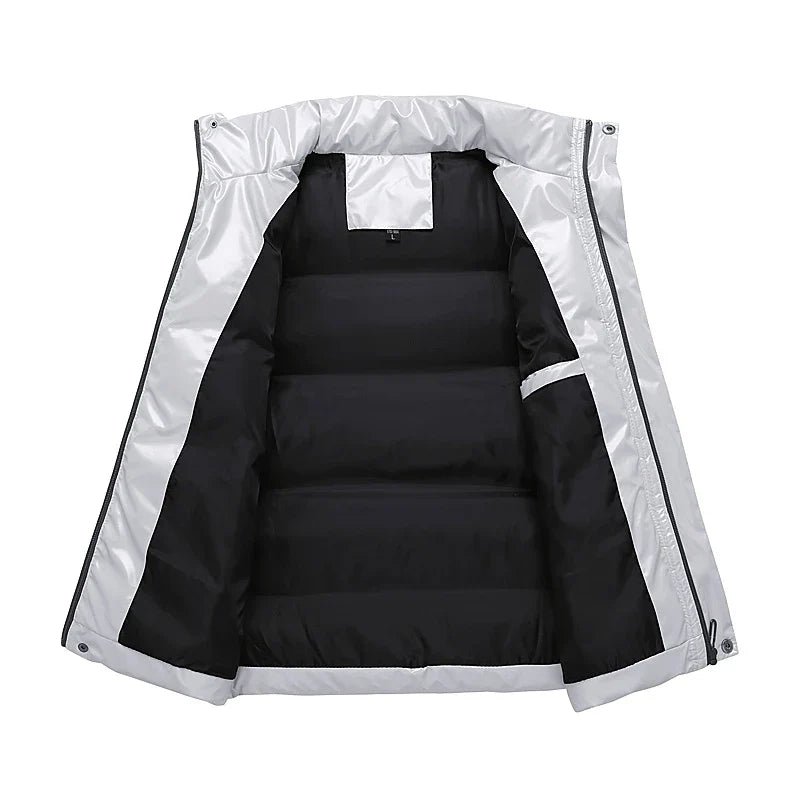 Doudoune Matelassée pour Homme avec Col Mao – Gilet en Duvet de Canard pour Hiver