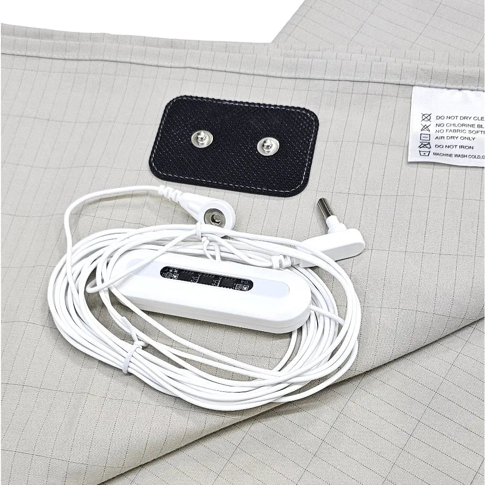 Drap-housse en coton biologique avec fil d'argent conducteur – Protection EMF et mise à la terre, 500 fils