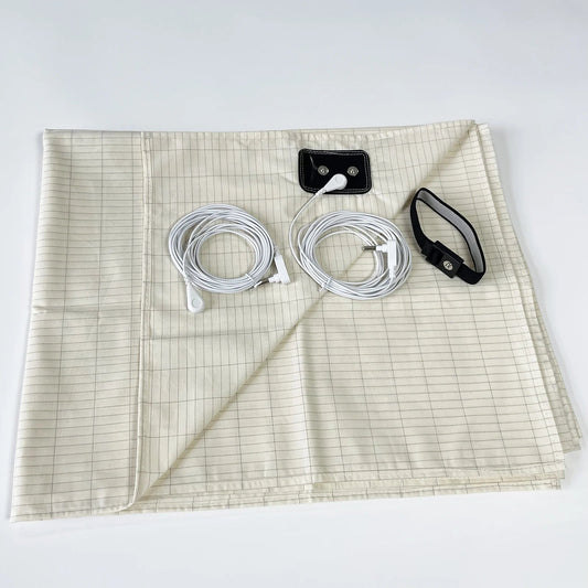 Drap-housse conducteur antistatique en fibre argentée 90 x 280 cm – Tissu doux et respirant pour un sommeil sain