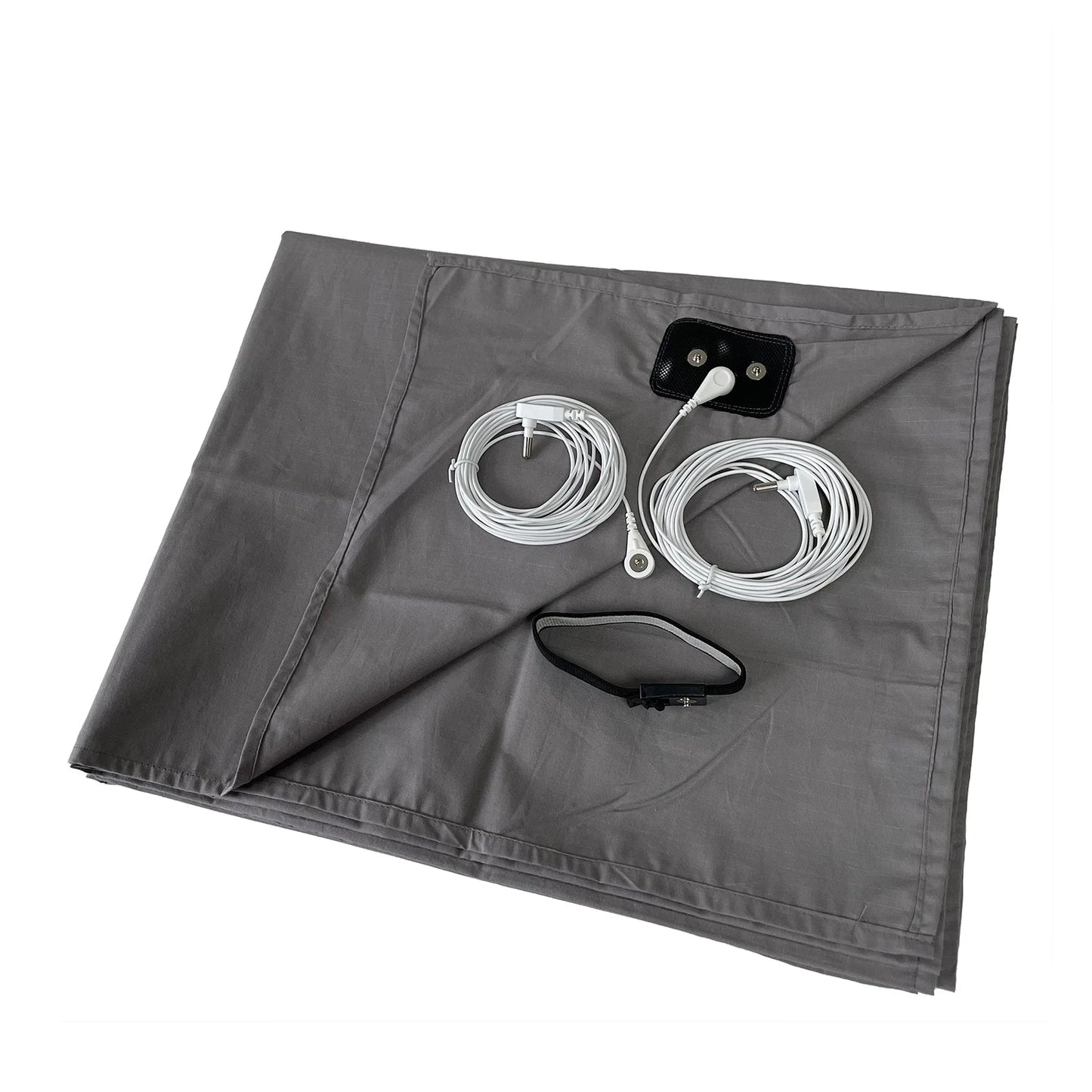 Drap-housse conducteur antistatique en fibre argentée 90 x 280 cm – Tissu doux et respirant pour un sommeil sain