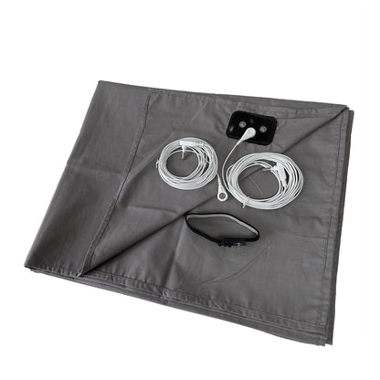 Drap-housse conducteur antistatique en fibre argentée 90 x 280 cm – Tissu doux et respirant pour un sommeil sain
