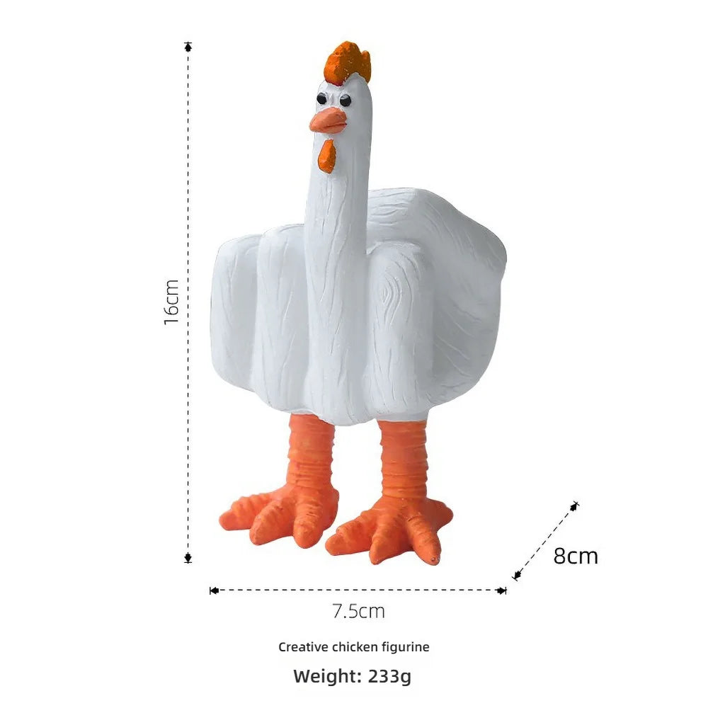 Duck You Gesture Resin Statue – Humorous Middle Finger Decor for Office Desk