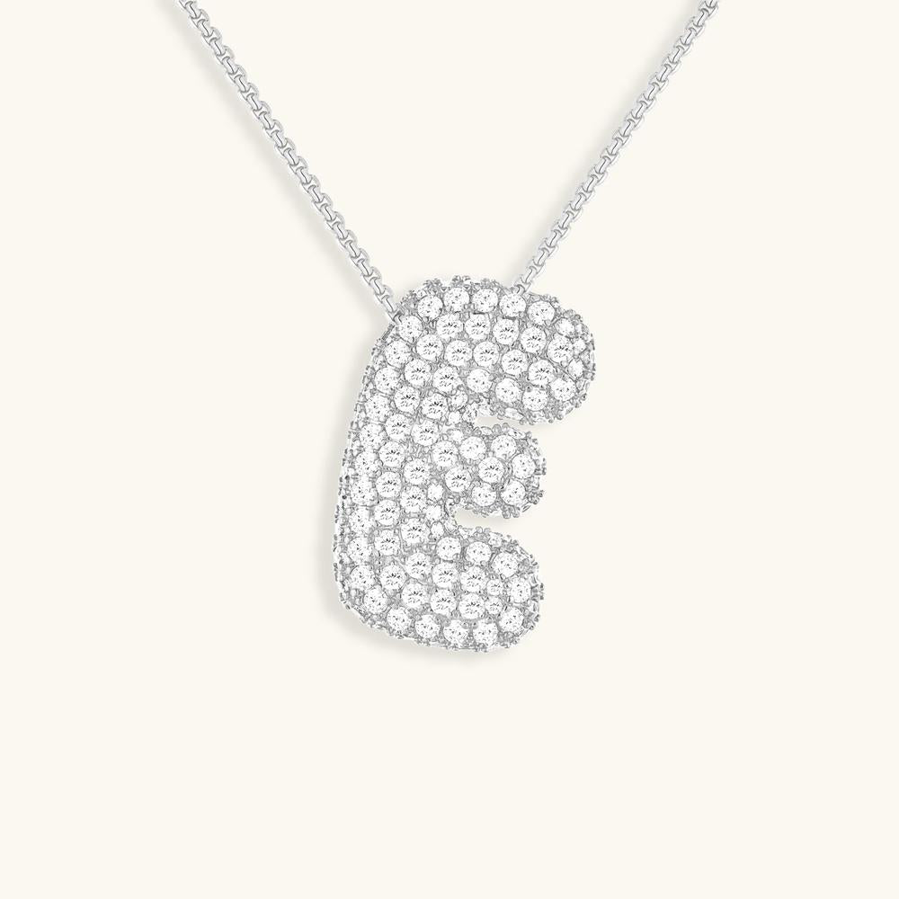 Variant image for Collier Femme Or 18 Carats avec Pendentif Initial et Diamant Simulant 18 pouces-31