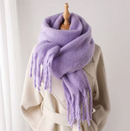 Écharpe Femme Surdimensionnée en Peluche avec Franges – Douce et Élégante pour l'Hiver, Confort et Style 11
