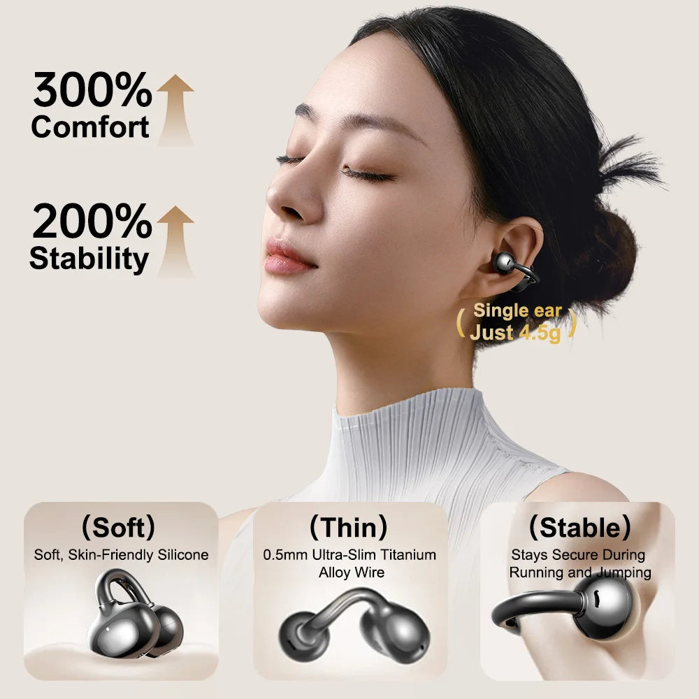 Écouteurs Bluetooth à conduction osseuse avec autonomie de 80 heures – résistance à l'eau IP54