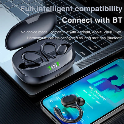 Wireless Bluetooth Earphones with Ear Hook and Fast Charging – AI Translation