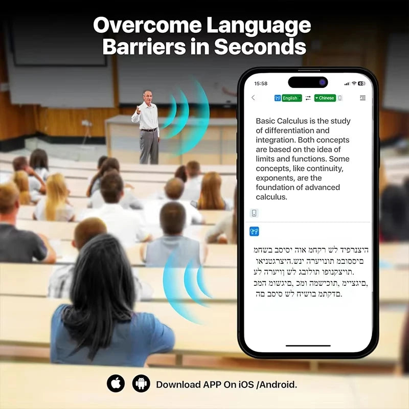 Écouteurs Traducteur IA Hors Ligne avec 144 Langues et Réduction Active du Bruit – 60 Heures d'Autonomie, Charge Sans Fil