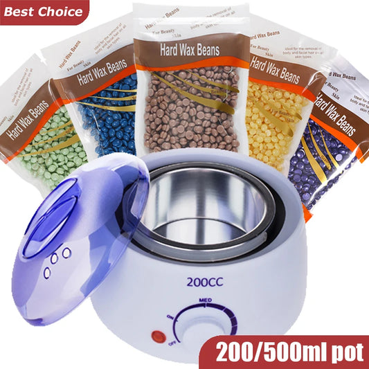 Electric Wax Heater for Hair Removal – Quick Heating Wax Machine with 200ML/500ML Capacity, Durable ABS and Stainless Steel Design