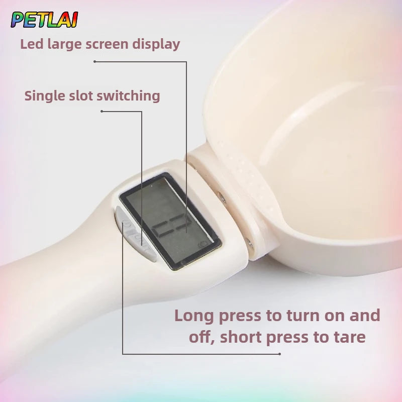 Electronic Pet Food Scoop with Weighing Scale – Intelligent Measuring Spoon for Cats and Dogs