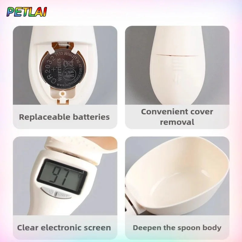 Electronic Pet Food Scoop with Weighing Scale – Intelligent Measuring Spoon for Cats and Dogs