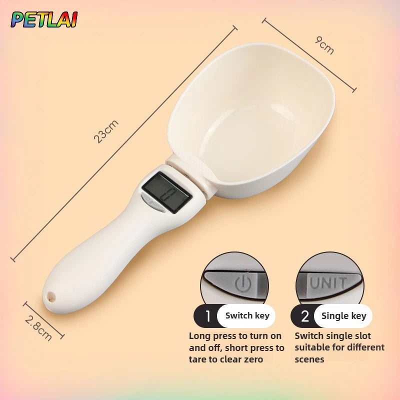 Electronic Pet Food Scoop with Weighing Scale – Intelligent Measuring Spoon for Cats and Dogs