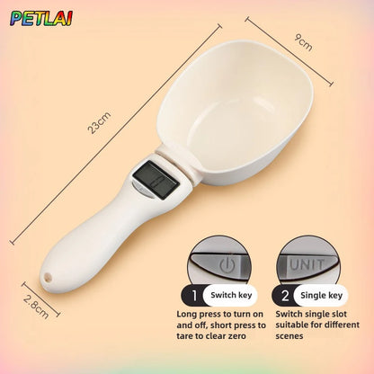 Electronic Pet Food Scoop with Weighing Scale – Intelligent Measuring Spoon for Cats and Dogs