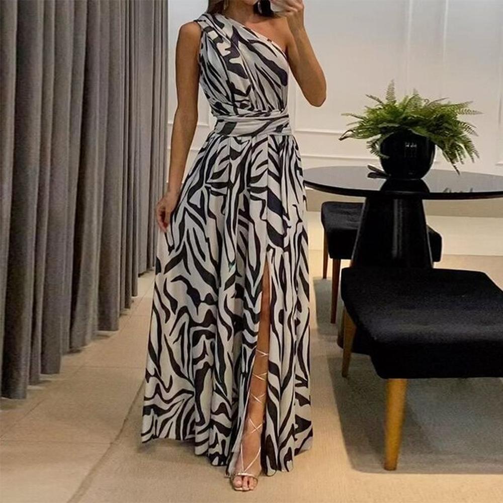 Elegant and Flowing Printed Long Dress for Women – Soft Fabric, Versatile for Outings and Special Occasions