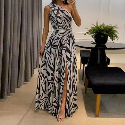 Elegant and Flowing Printed Long Dress for Women – Soft Fabric, Versatile for Outings and Special Occasions