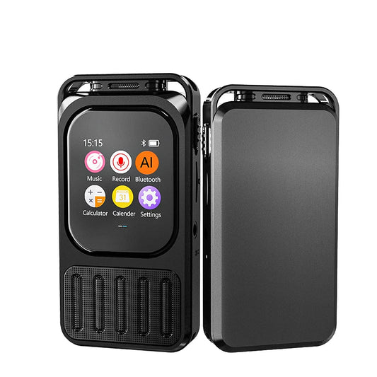 Enregistreur vocal Bluetooth IA avec écran tactile 2,01 et batterie 1200mAh – 79 heures d'enregistrement
