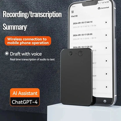 Compact Voice Recorder with Real-Time Transcription – 58 Supported Languages
