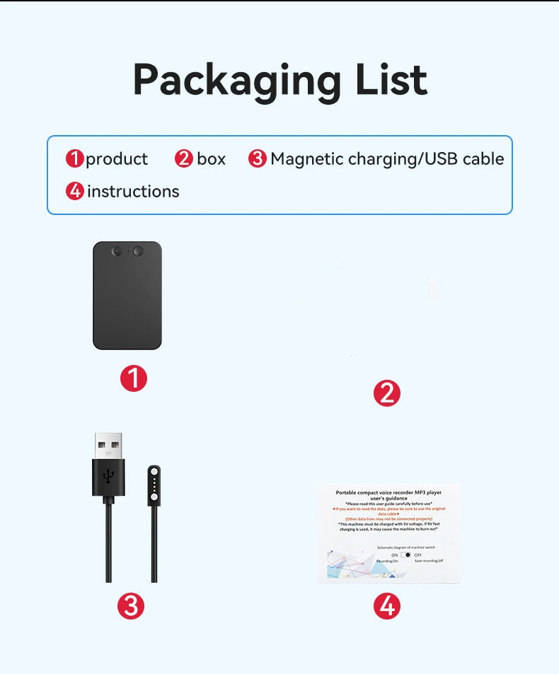 Compact Voice Recorder with Real-Time Transcription – 58 Supported Languages