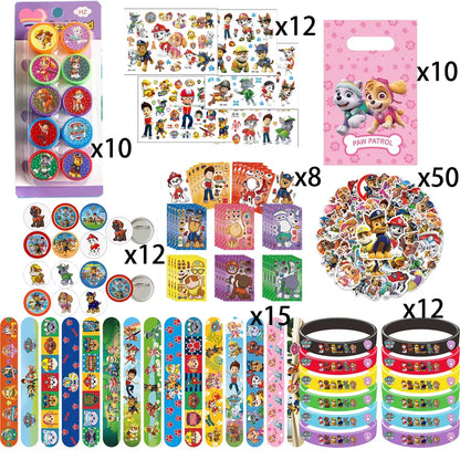 Paw Patrol Birthday Gift Set with Stickers, Bracelets, and Gift Bags for Children – 10 Pieces