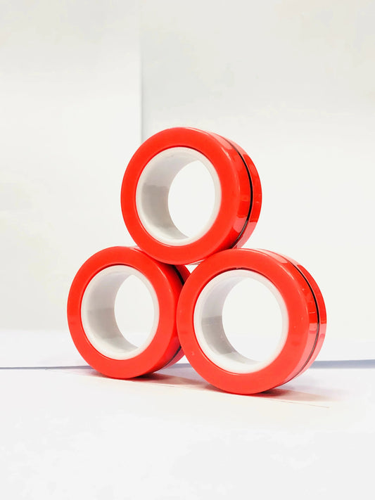 Magnetic Fidget Rings Set – 3 Colorful Pieces for Stress Relief and Concentration Improvement