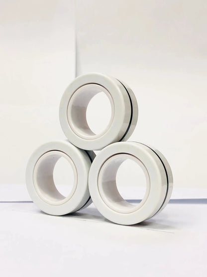Magnetic Fidget Rings Set – 3 Colorful Pieces for Stress Relief and Concentration Improvement