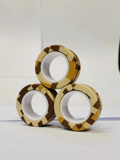 Magnetic Fidget Rings Set – 3 Colorful Pieces for Stress Relief and Concentration Improvement