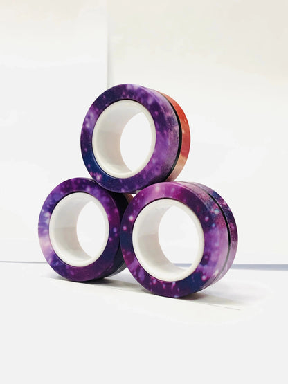 Magnetic Fidget Rings Set – 3 Colorful Pieces for Stress Relief and Concentration Improvement