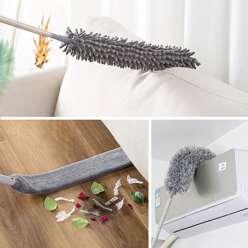 Ensemble d'Outils de Nettoyage en Microfibre avec Plumeaux et Brosses Longues – Nettoyage Efficace et Pratique