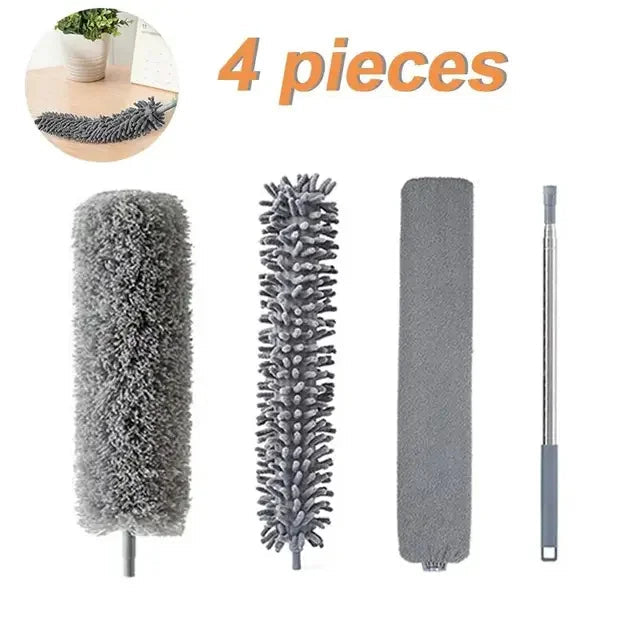 Ensemble d'Outils de Nettoyage en Microfibre avec Plumeaux et Brosses Longues – Nettoyage Efficace et Pratique