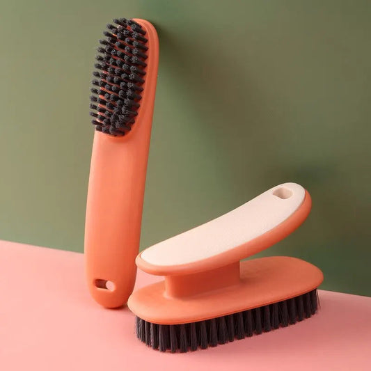 Ensemble de 2 brosses de nettoyage à poils doux avec long manche pour chaussures et vêtements - nettoyage efficace et doux