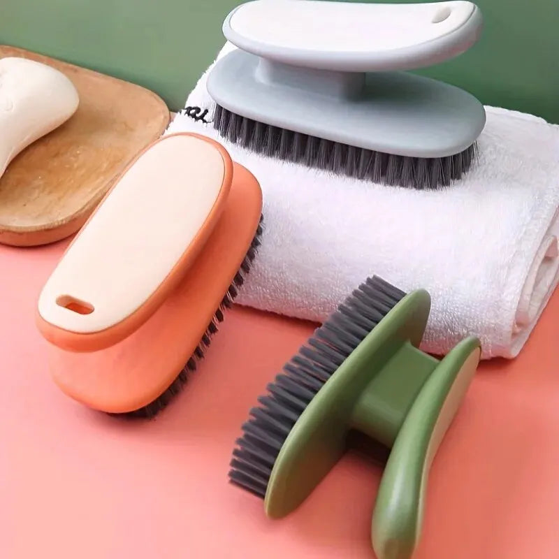 Ensemble de 2 Brosses de Nettoyage à Poils Doux avec Long Manche pour Chaussures et Vêtements - Nettoyage Efficace et Doux