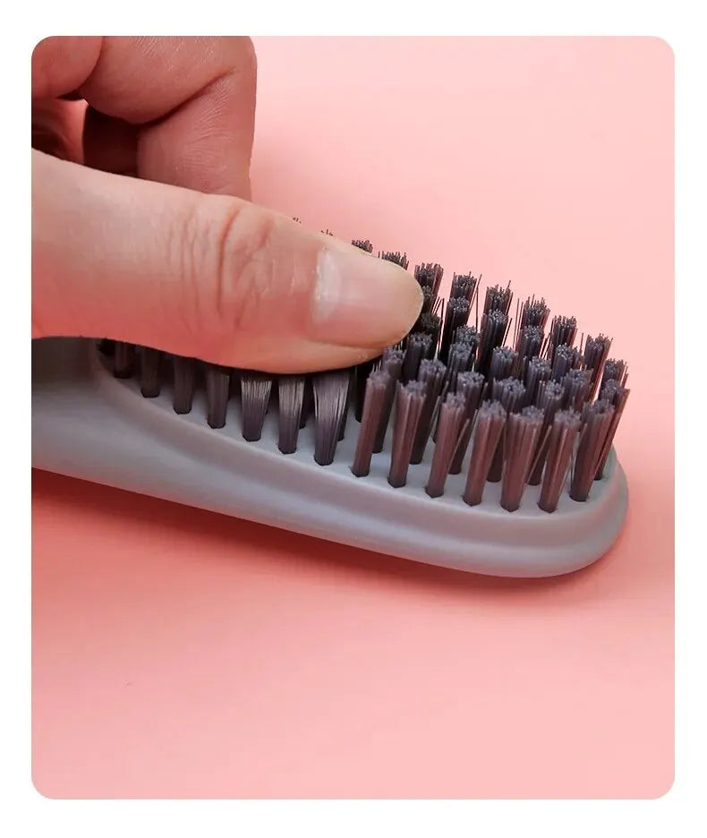 Ensemble de 2 brosses de nettoyage à poils doux avec long manche pour chaussures et vêtements - nettoyage efficace et doux