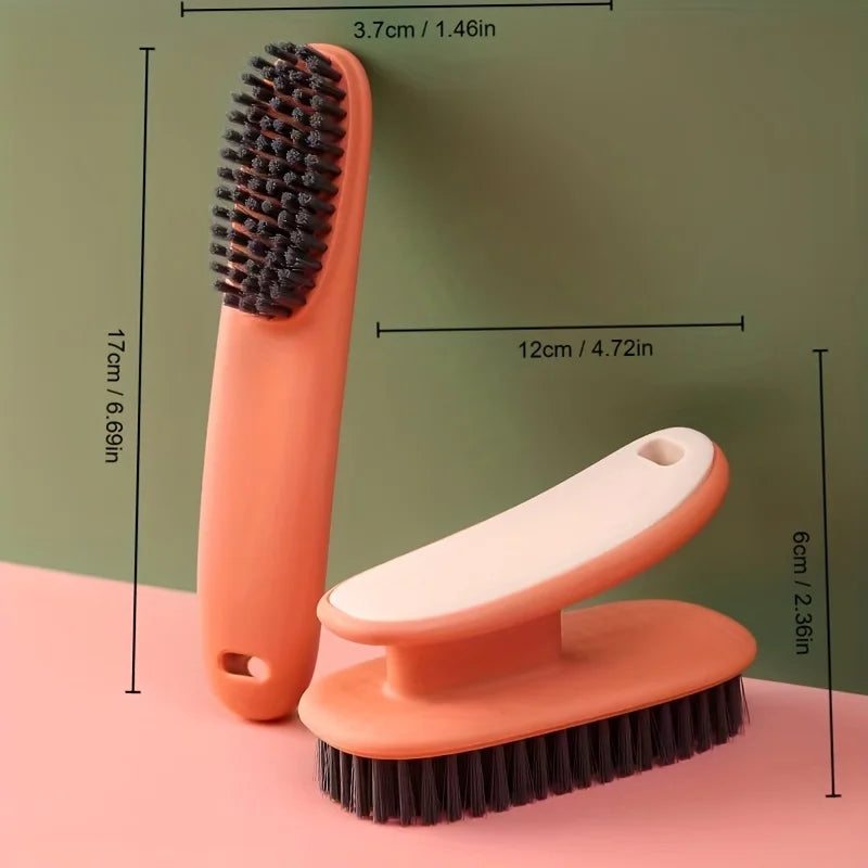 Ensemble de 2 Brosses de Nettoyage à Poils Doux avec Long Manche pour Chaussures et Vêtements - Nettoyage Efficace et Doux