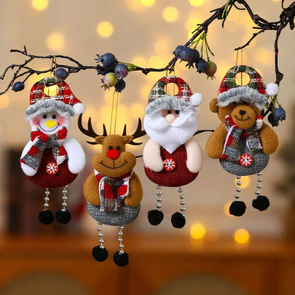 Set of 4 Hanging Christmas Snowman Decorations for Tree