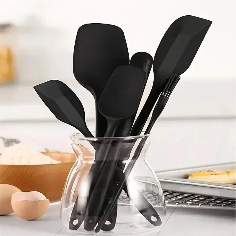 Ensemble de 6 Spatules en Silicone Résistantes à la Chaleur – Ustensiles de Cuisine Antiadhésifs