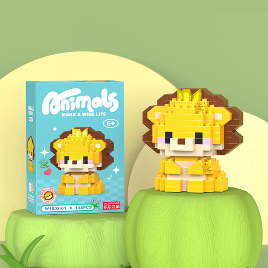 3D Lion Building Blocks Set for Children – Educational Toys in ABS Plastic, Creative Development and Fine Motor Skills