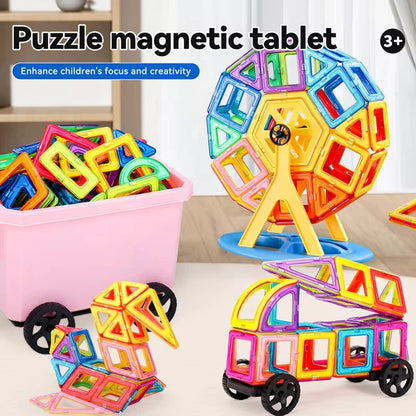 Educational Magnetic Building Blocks Set – 30 to 168 Pieces in ABS Plastic for Children's Creative Development