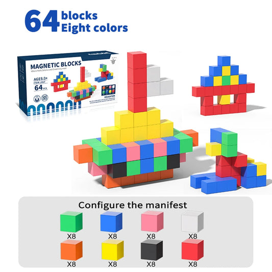 Magnetic Building Blocks Set for Toddlers – 30 Pieces with Powerful Magnets and Bright Colors