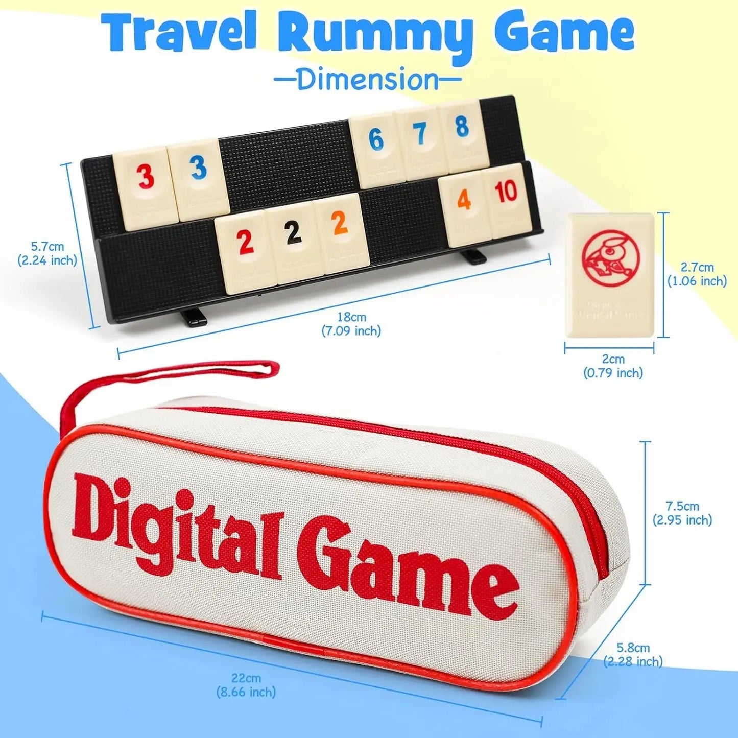 Portable Eco-Friendly Mahjong Set – Complete Game for 2 to 4 Players with 106 Tiles and Carrying Bag
