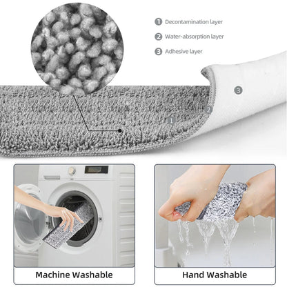 Ensemble de nettoyage ménager avec seau et tampons en microfibre lavables – mains libres