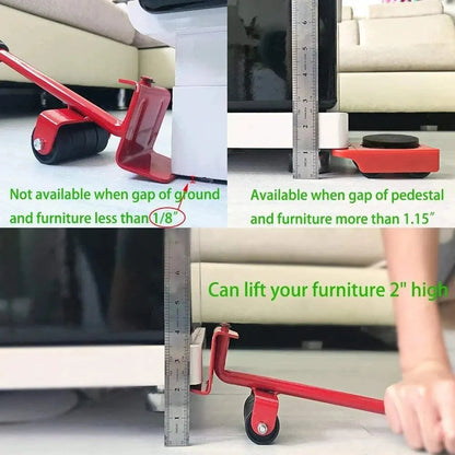 Set of Transport Rollers for Furniture – Robust Lifting Tool for Easy Moving